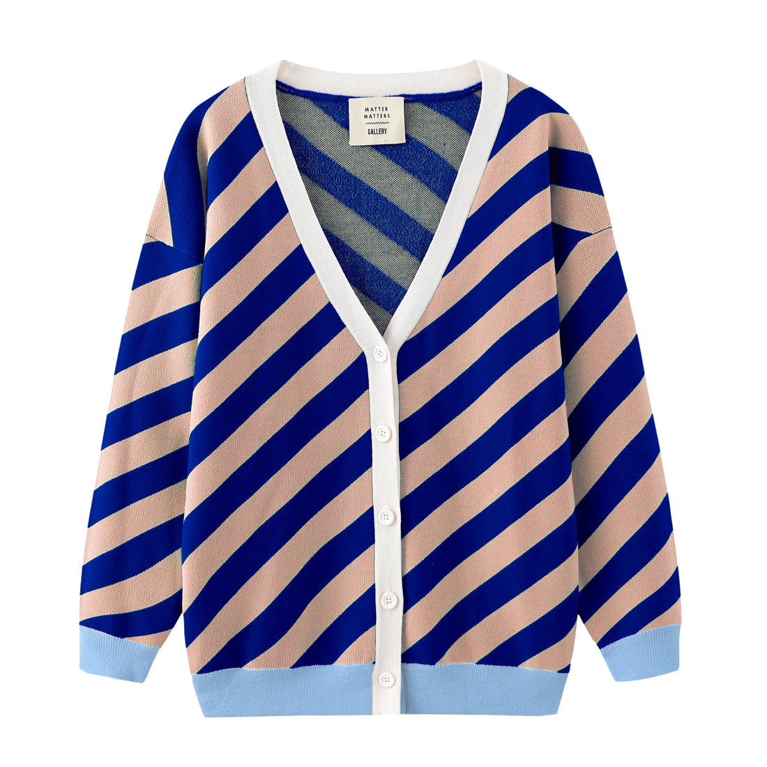 Earn Your / Wool Cashmere-Blend Cardigan • Brown / Blue