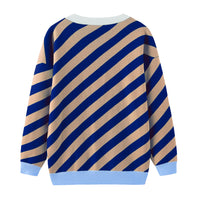 Earn Your / Wool Cashmere-Blend Cardigan • Brown / Blue