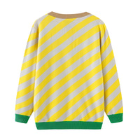 Earn Your / Wool Cashmere-Blend Cardigan • Yellow / Green
