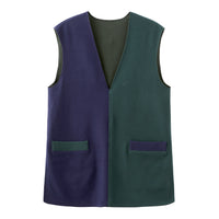 The Reversible / Two-Tone Vest • Blue Green & Olive