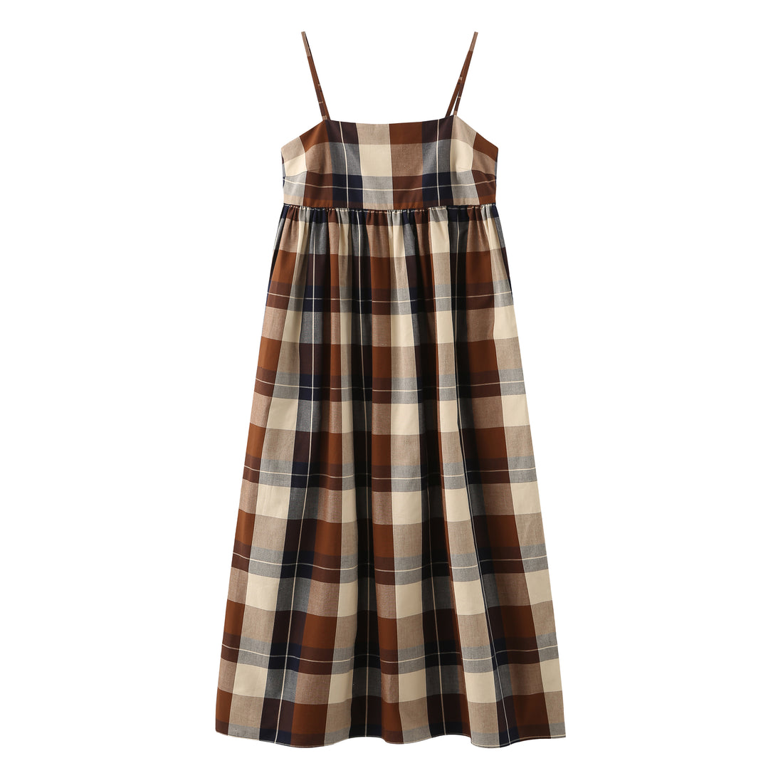 Note to Self / Tartan Plaid Tank Dress • Brown
