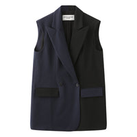 'So,' / Embroidered Two-Tone Suit Vest • Navy & Black