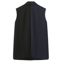 'So,' / Embroidered Two-Tone Suit Vest • Navy & Black