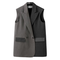 'So,' / Embroidered Two-Tone Suit Vest • Grey Twill