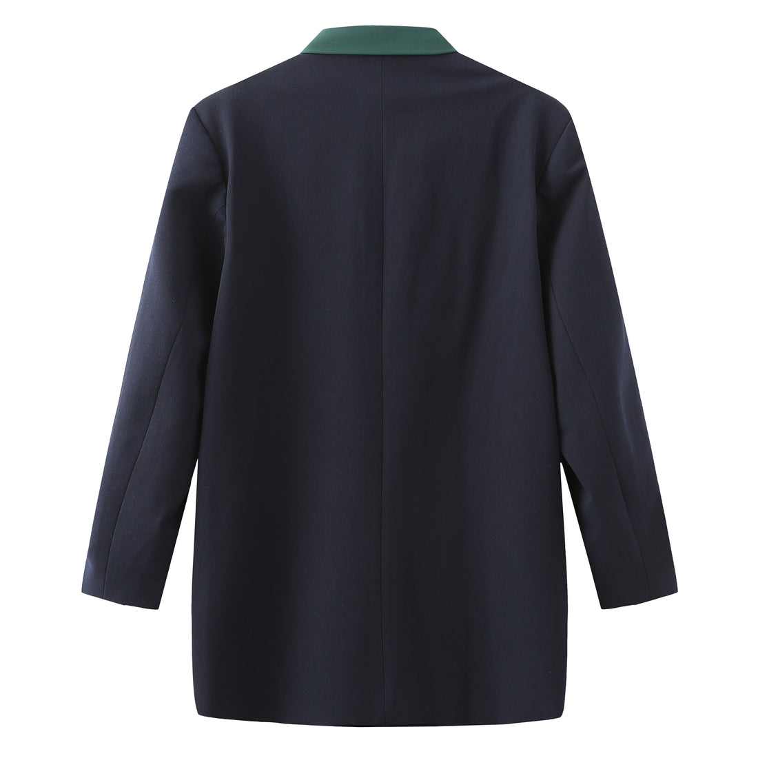 'So,' / Embroidered Two-Tone Oversized Blazer • Navy & Green