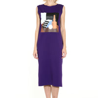 Stairs / V-back T-shirt Dress • Purple
