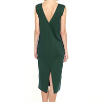 Stairs / V-back T-shirt Dress • Dark Green