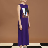 Stairs / V-back T-shirt Dress • Purple