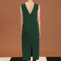 Stairs / V-back T-shirt Dress • Dark Green