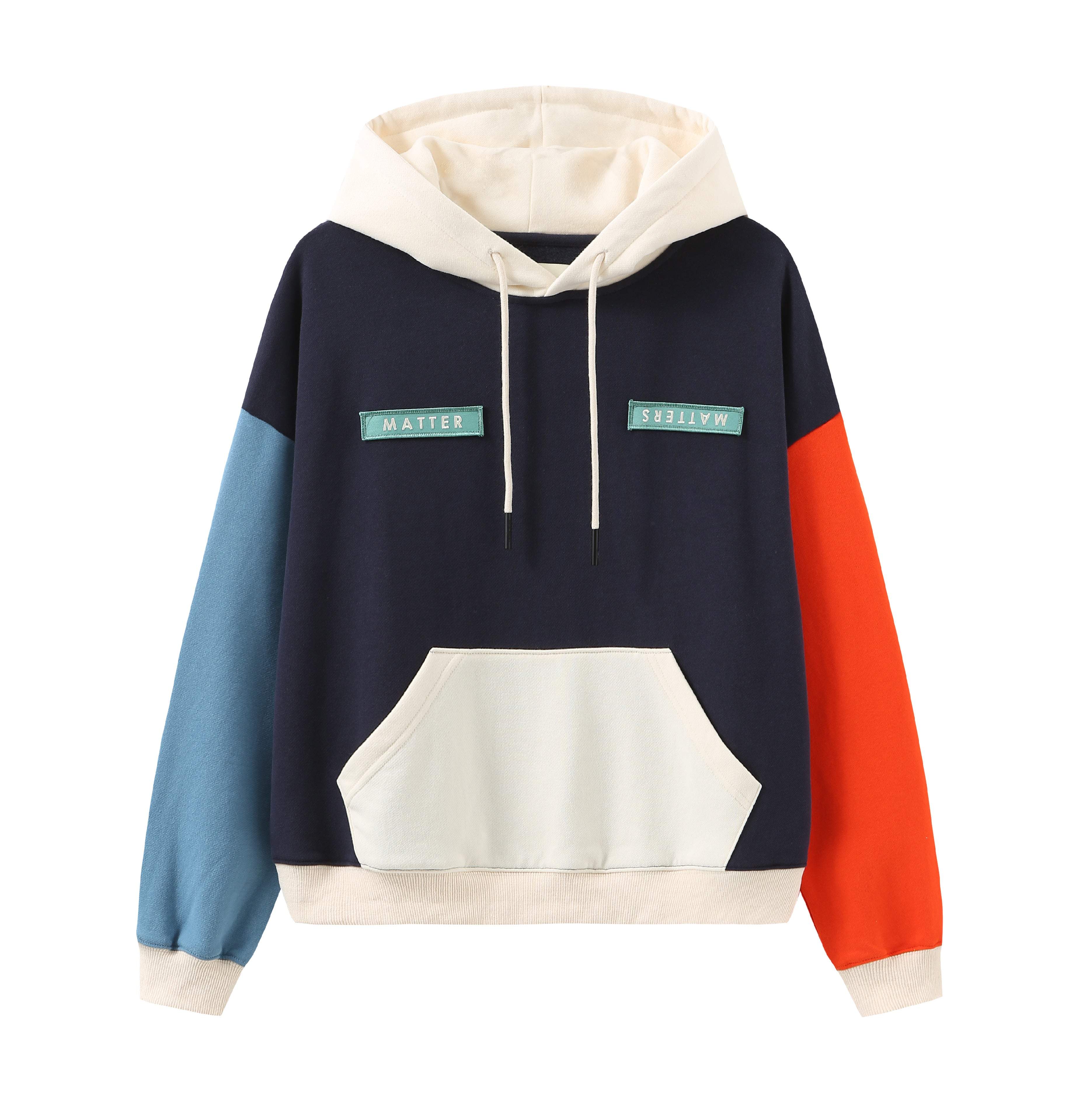 Stoic Colour-block Hoodies • Navy – Matter Matters