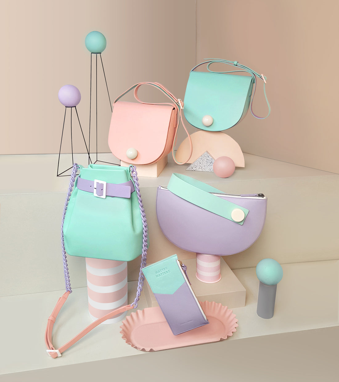 Half Moon Clutch • Lilac + Mint