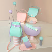 Half Moon Clutch • Lilac + Mint