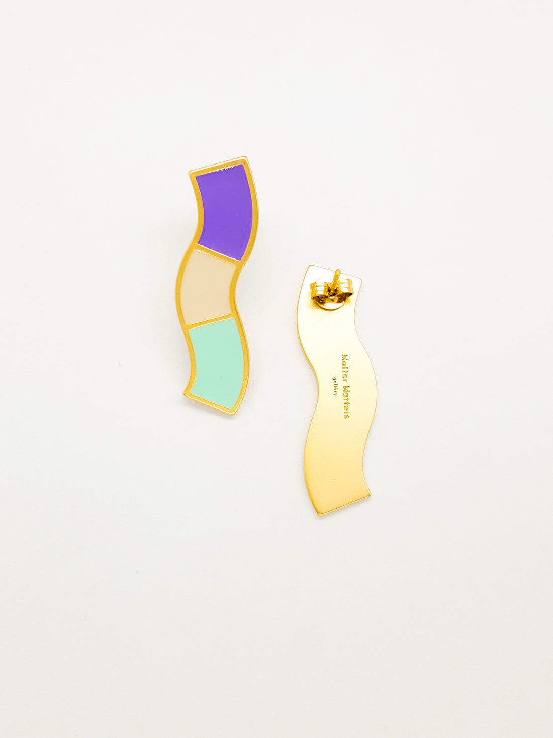 Wave Studs • Purple & Mint