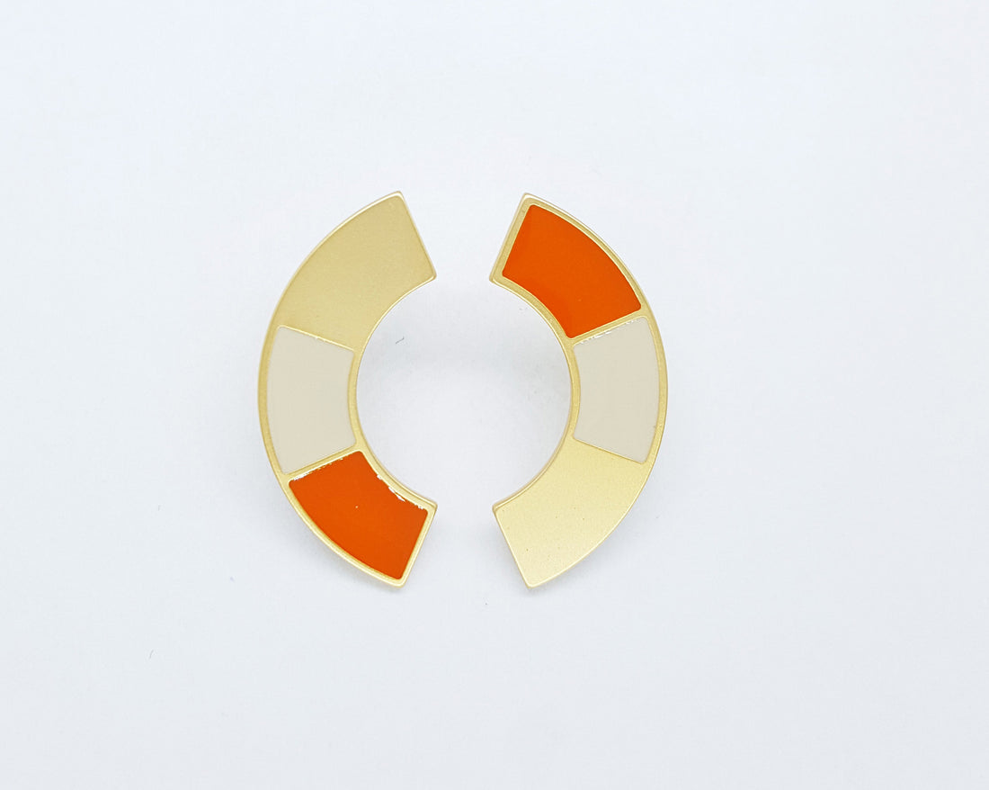 Disc Earrings • Orange