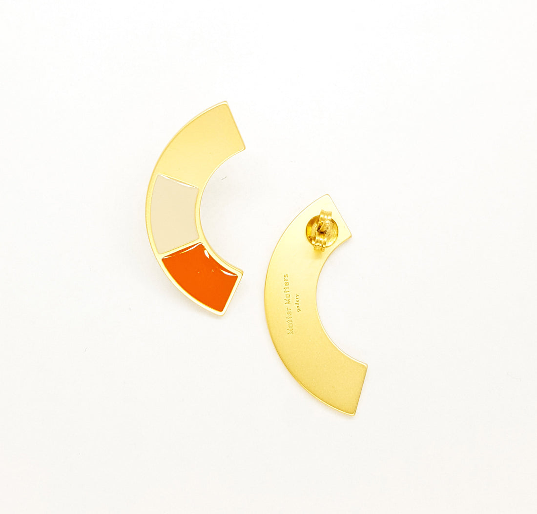 Disc Earrings • Orange