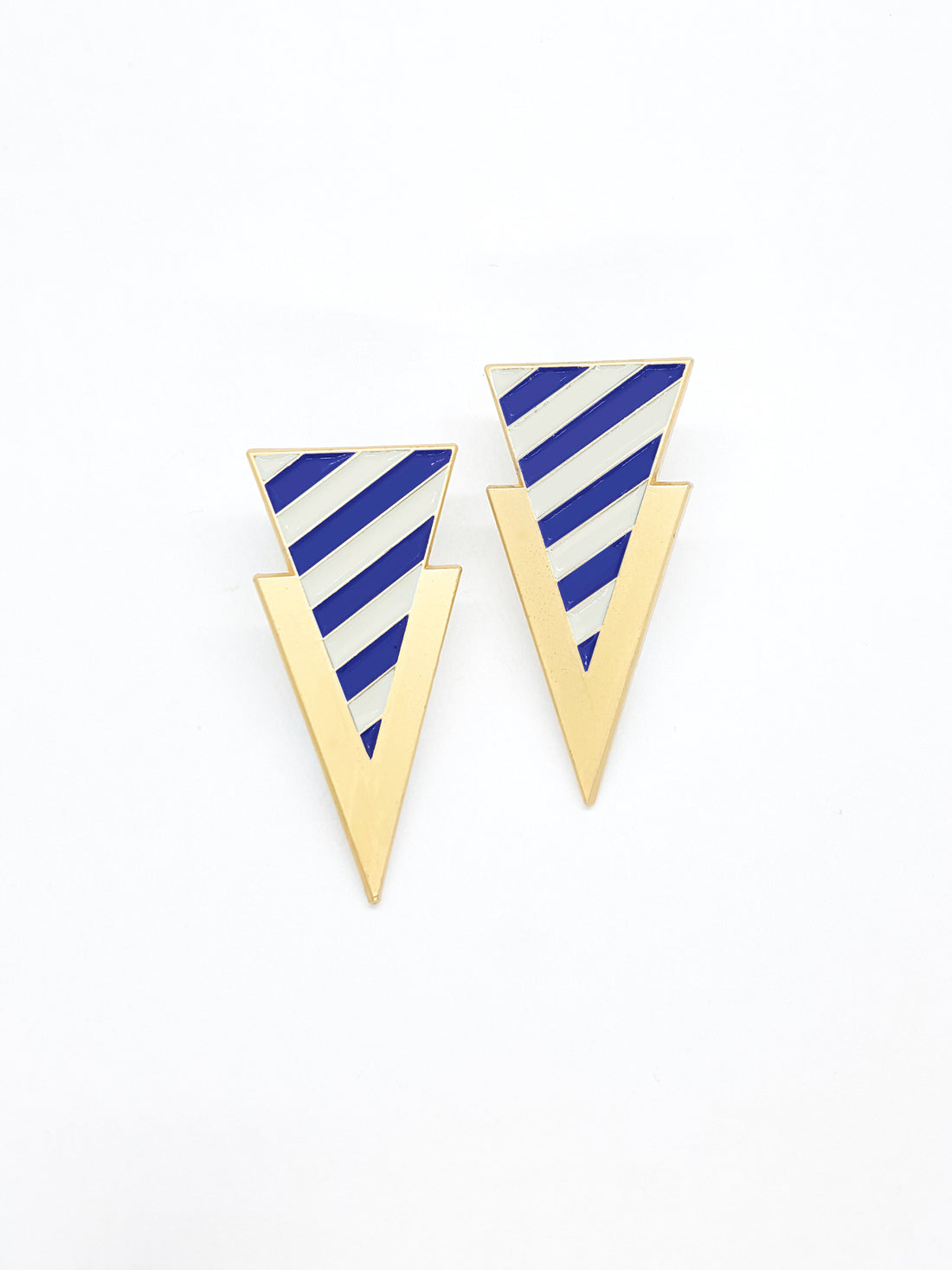 Striped Tri Earrings • Ultramarine