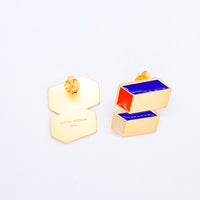 Cuboid Studs • Blue & Orange