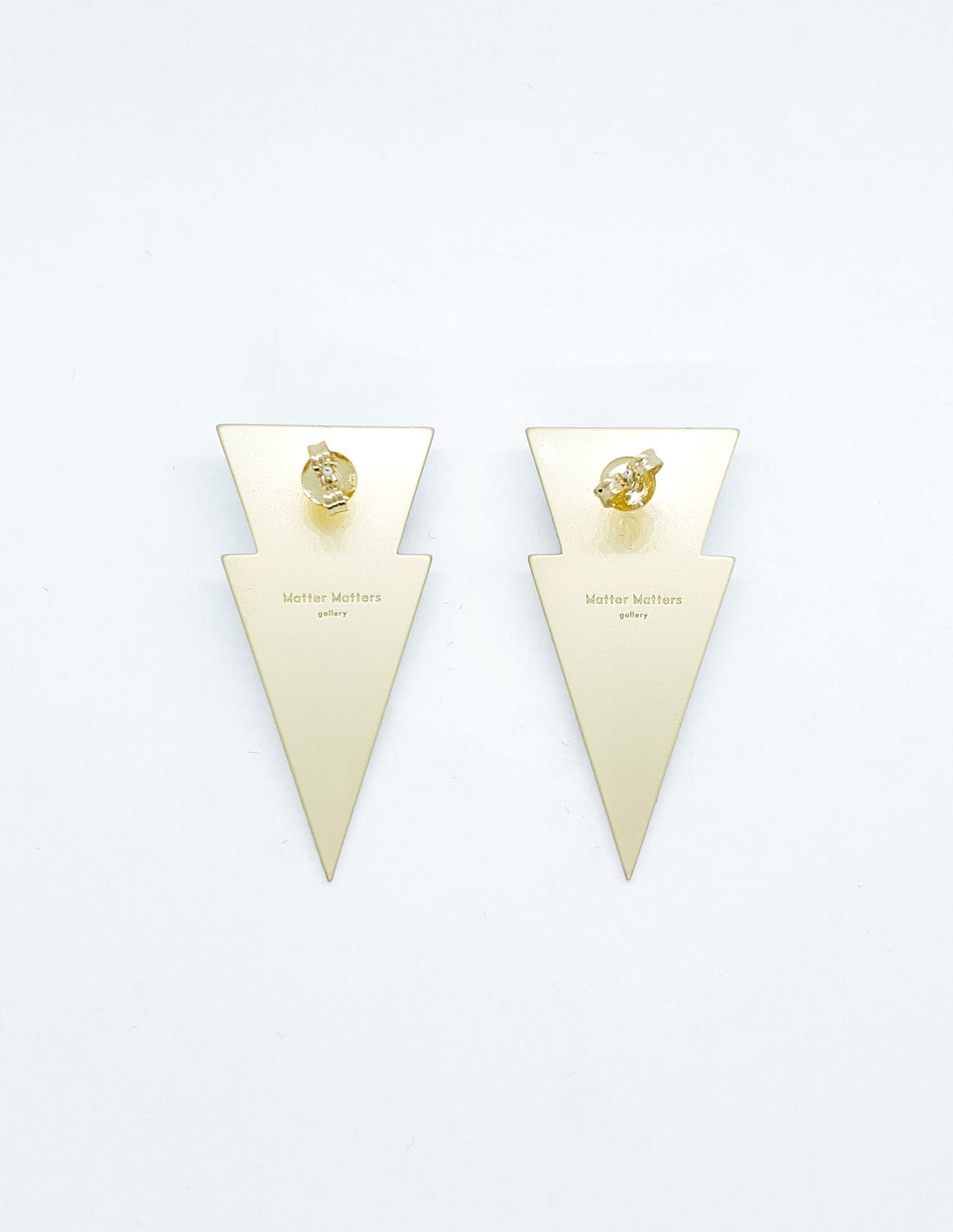 Striped Tri Earrings • Blue & Rush Orange