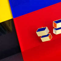 Cuboid Studs • Blue & Orange