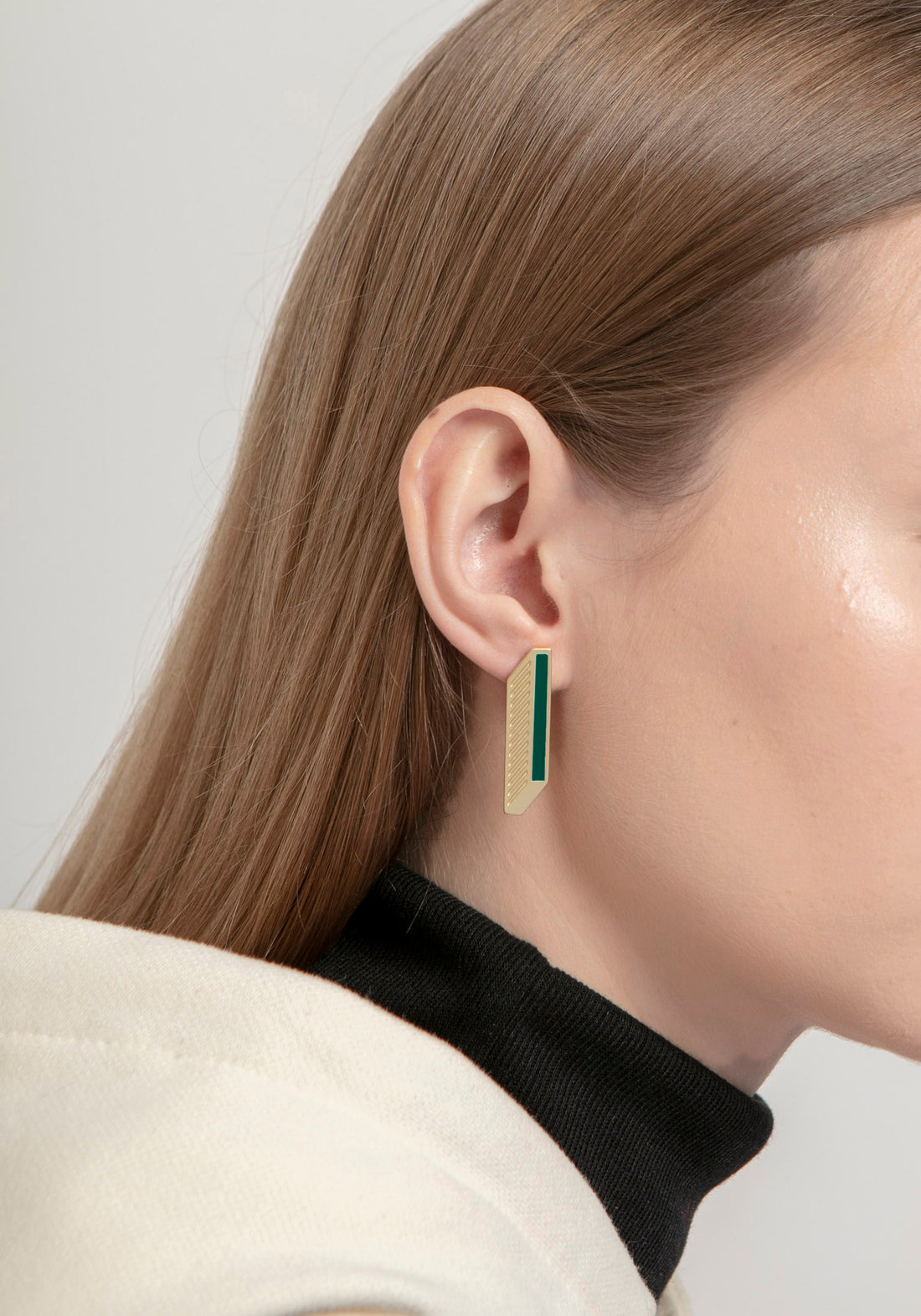 Shadow Studs • Green & Light Blue