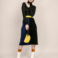 Mini Half Moon Clutch • Yellow + Black