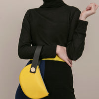 Mini Half Moon Clutch • Yellow + Black