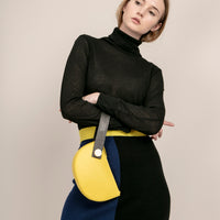 Mini Half Moon Clutch • Yellow + Black