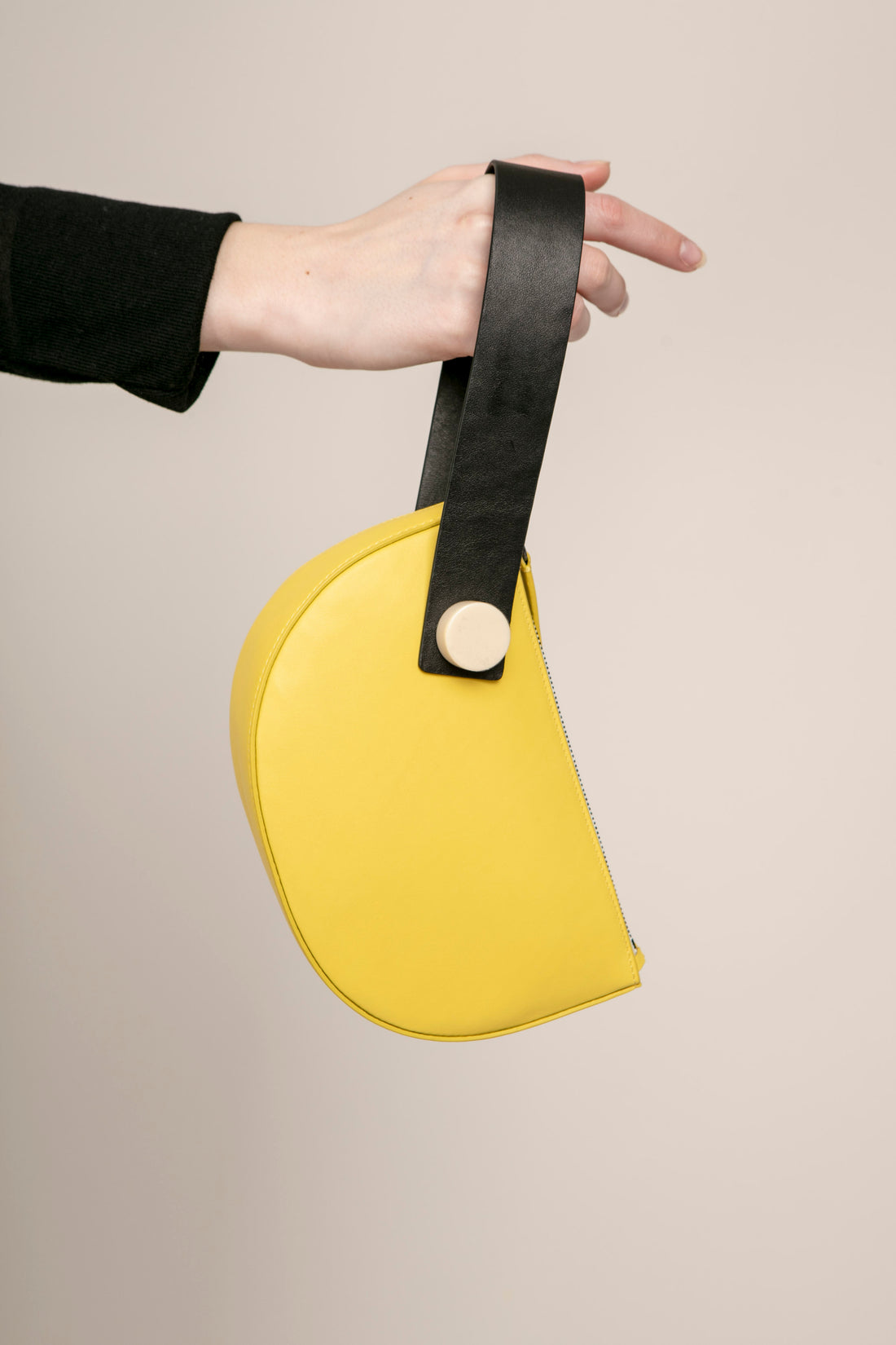 Mini Half Moon Clutch • Yellow + Black
