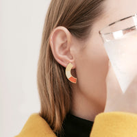 Disc Earrings • Orange