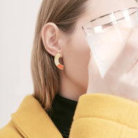 Disc Earrings • Orange