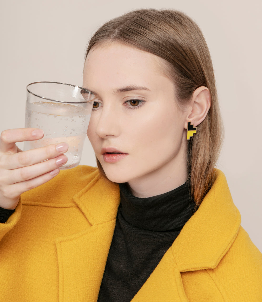 Pixel Earrings • Yellow & Black