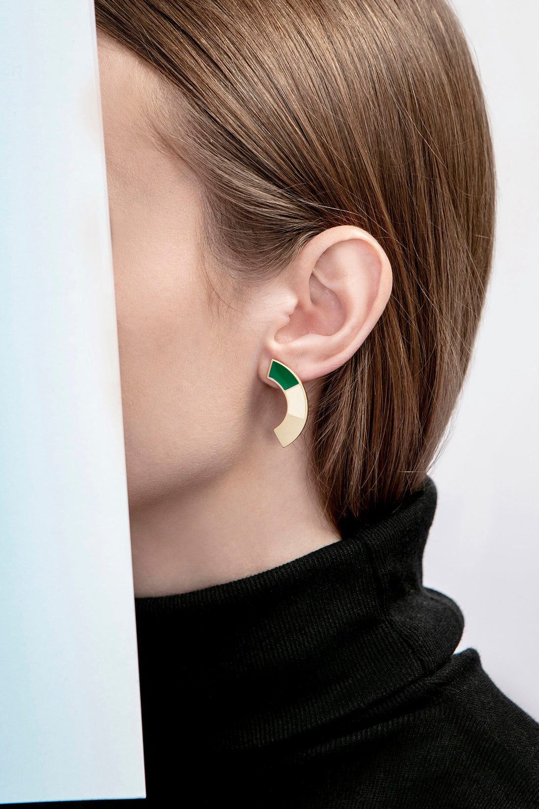Disc Earrings • Dark Green