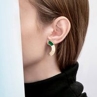 Disc Earrings • Dark Green