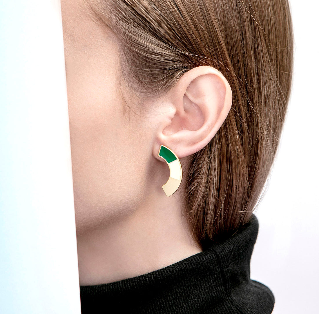 Disc Earrings • Dark Green