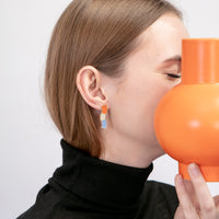 Wave Studs • Orange & Light Blue