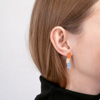 Wave Studs • Orange & Light Blue