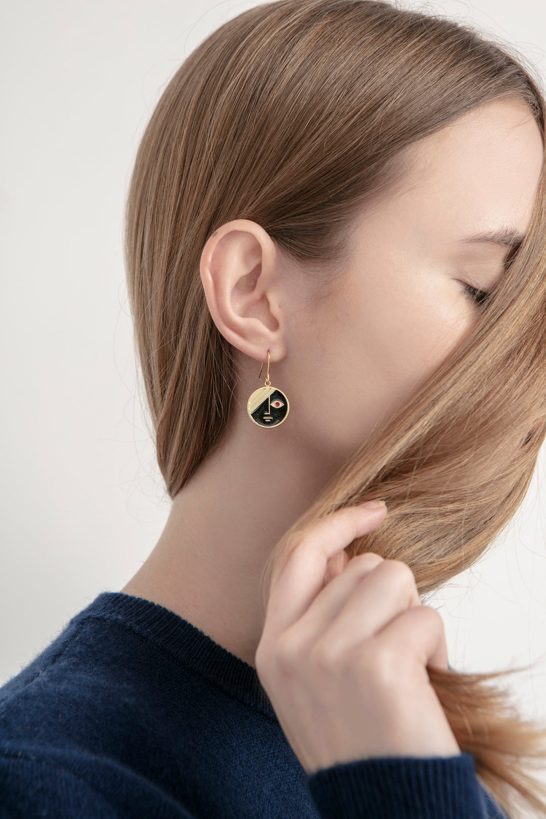 Mini Eclipse Earrings • Black