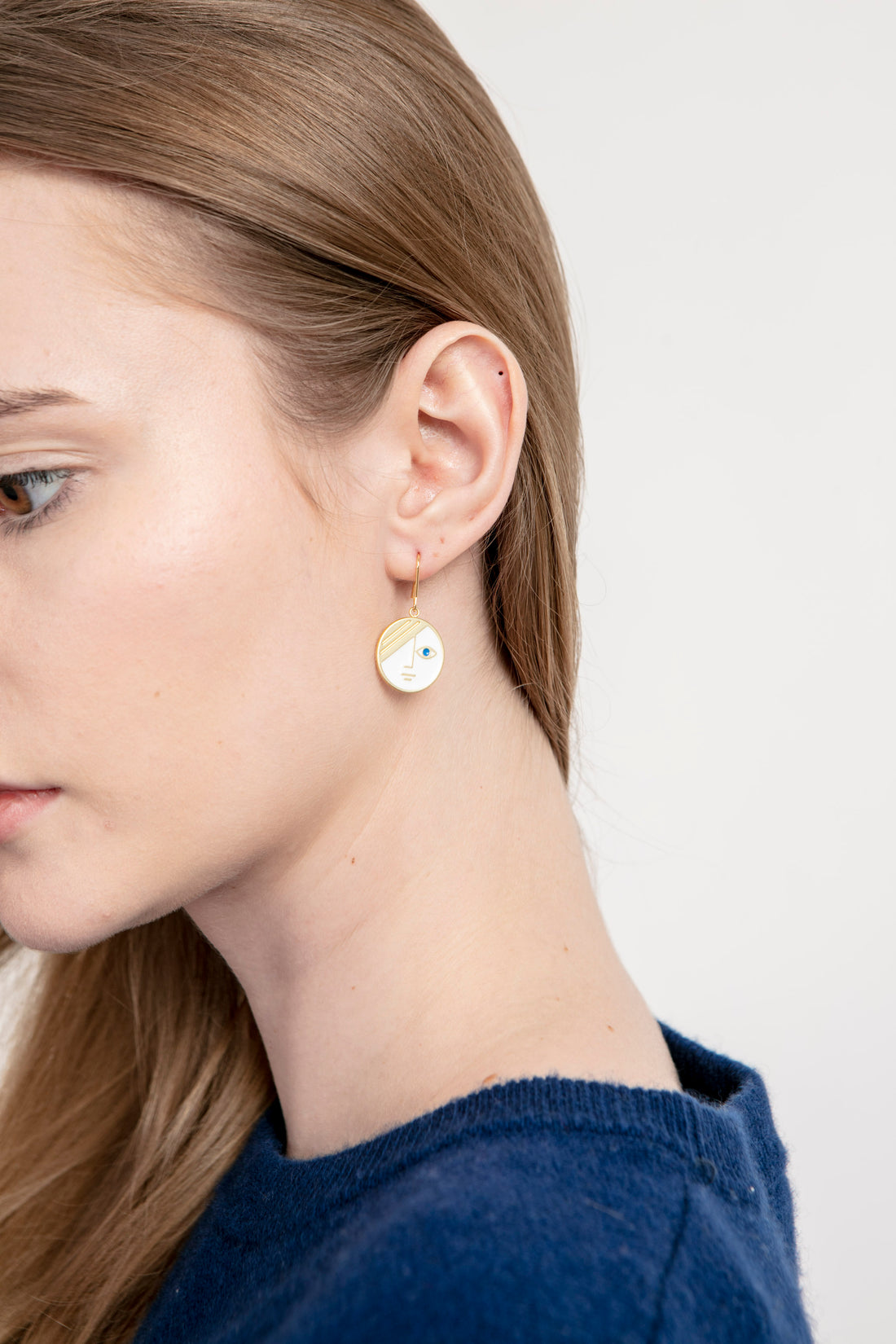 Mini Phase Earrings • White