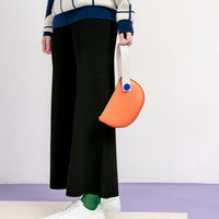 Mini Half Moon Clutch • Orange + Blue