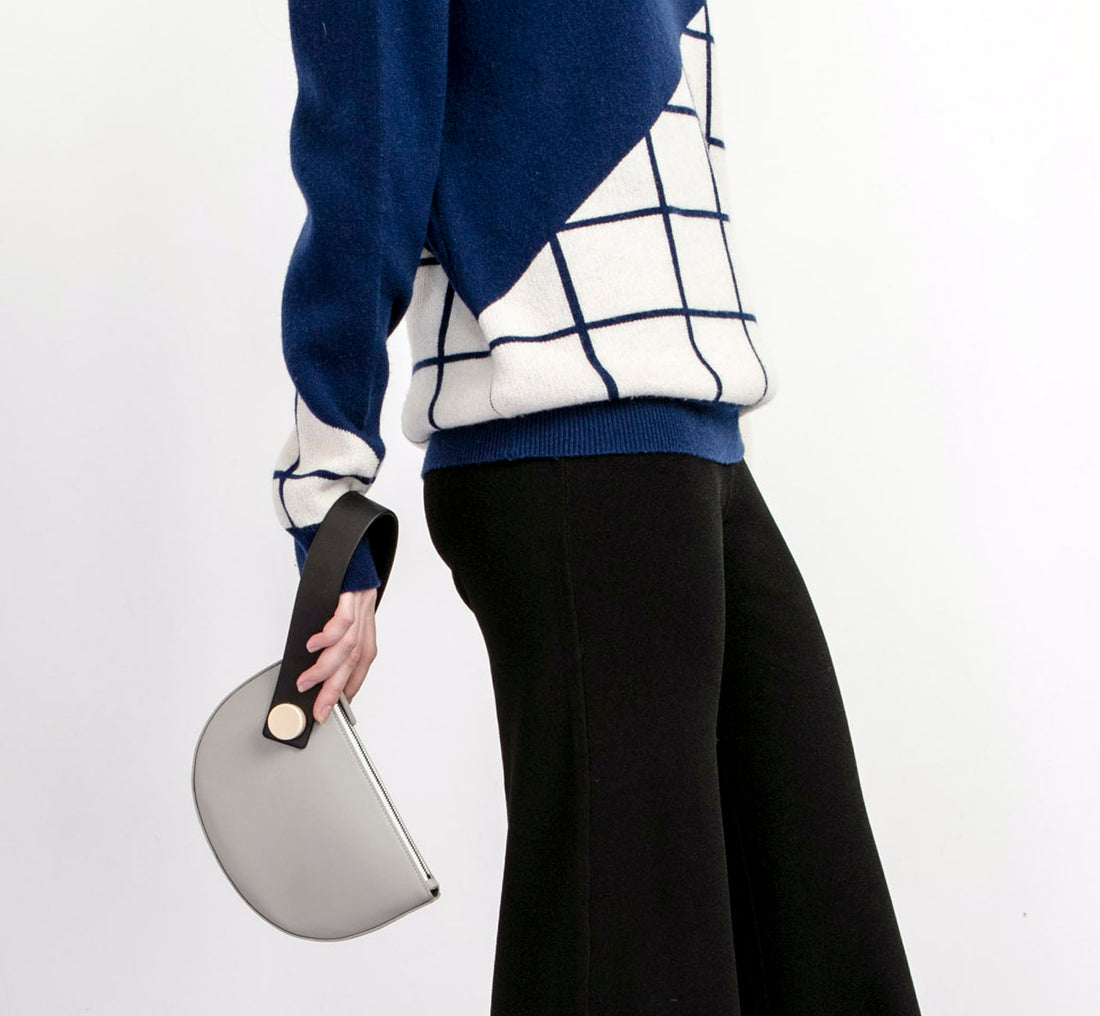 Mini Half Moon Clutch • Light Grey