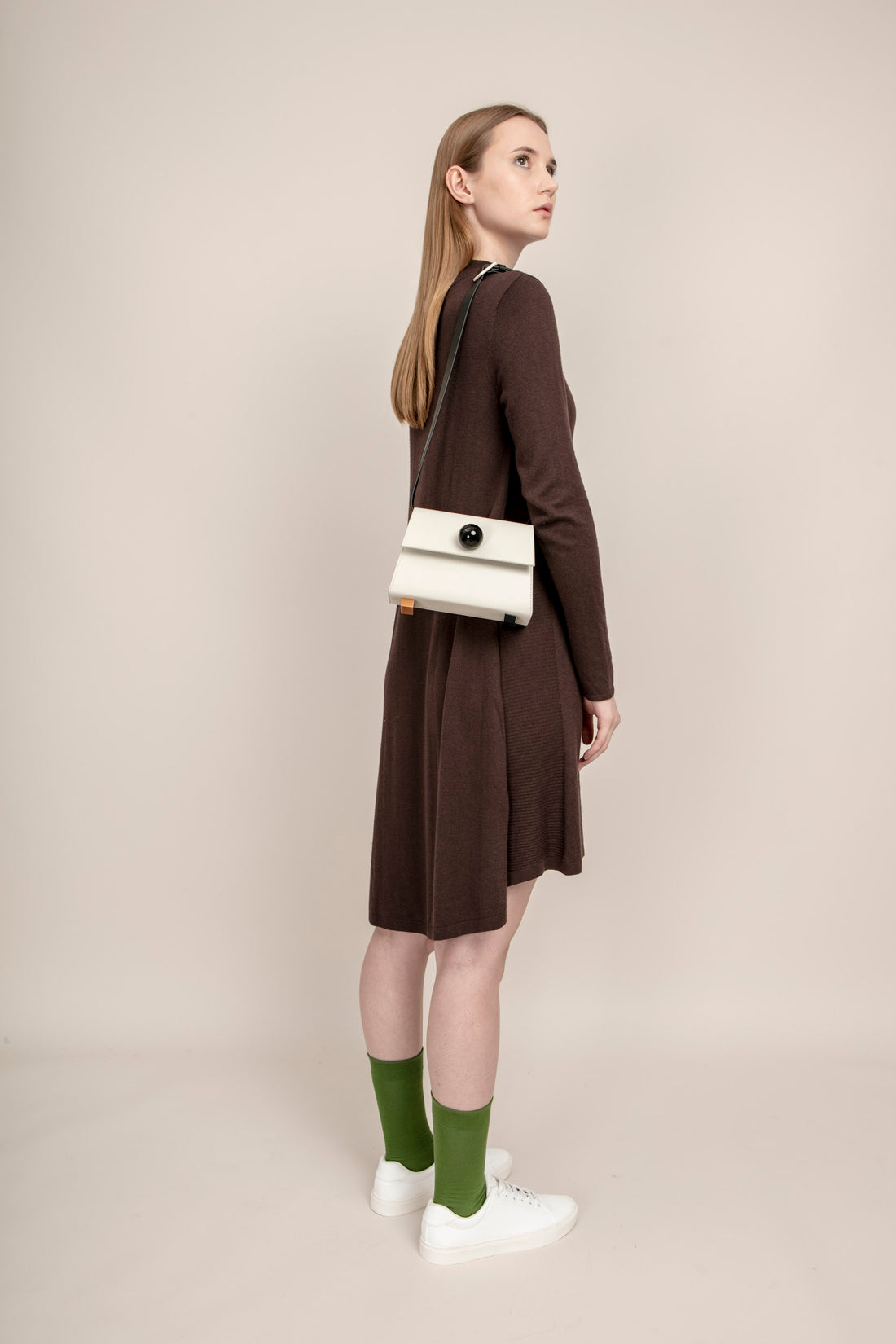 Mini Trapezoid Belt & Shoulder Bag • Beige