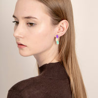 Wave Studs • Purple & Mint