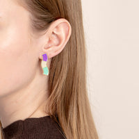 Wave Studs • Purple & Mint