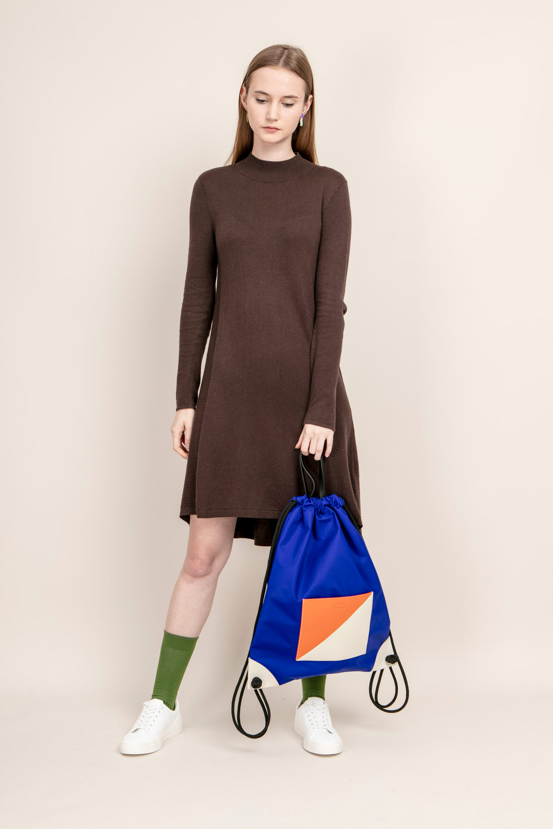 The Square / Drawstring Backpack • Blue