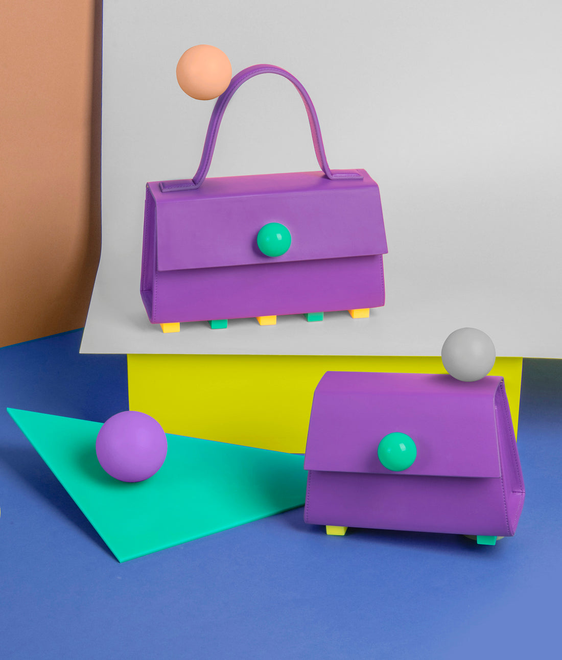 Mini Trapezoid Belt & Shoulder Bag • Purple