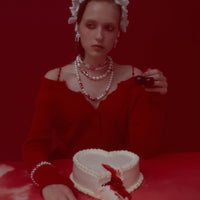 White Velvet Bow Earrings