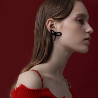 Black Velvet Bow Earrings