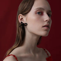Black Velvet Bow Earrings