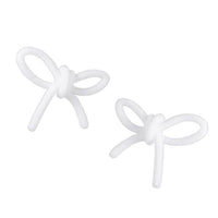 White Velvet Bow Earrings