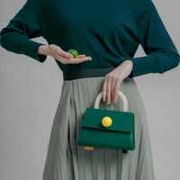 Diva Satchel Bag with Strap • Dark Green